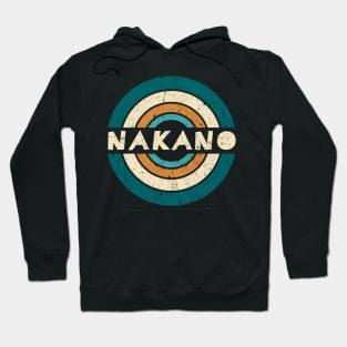 Retro Styles Nakano Name Birthday 70s 80s 90s Circle Hoodie